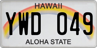 HI license plate YWD049