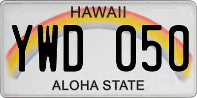 HI license plate YWD050