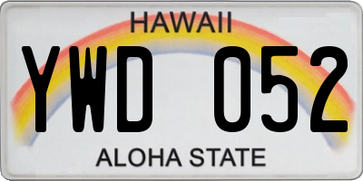 HI license plate YWD052