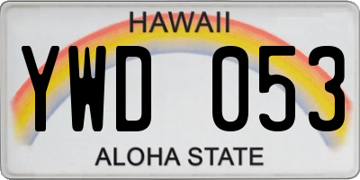 HI license plate YWD053