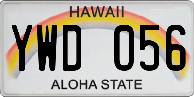 HI license plate YWD056