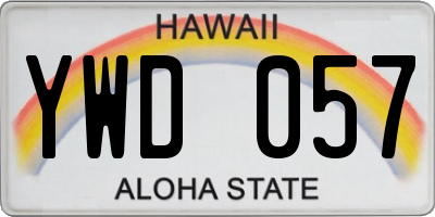 HI license plate YWD057