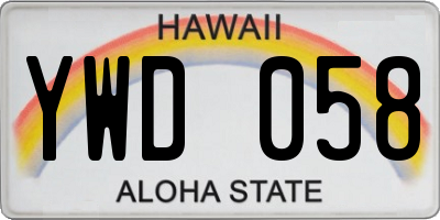 HI license plate YWD058