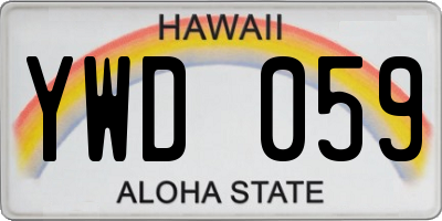 HI license plate YWD059