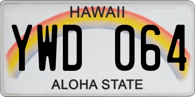 HI license plate YWD064