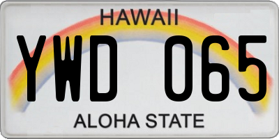 HI license plate YWD065