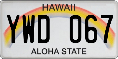 HI license plate YWD067