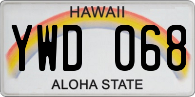 HI license plate YWD068
