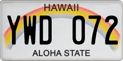 HI license plate YWD072
