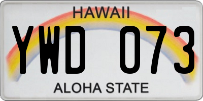 HI license plate YWD073