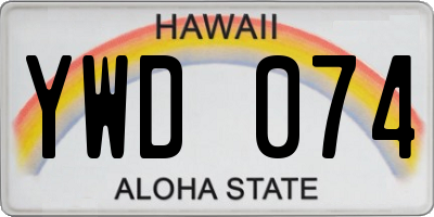 HI license plate YWD074