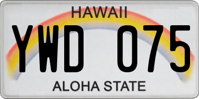 HI license plate YWD075