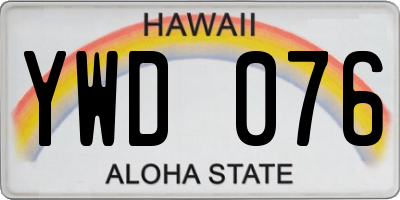 HI license plate YWD076