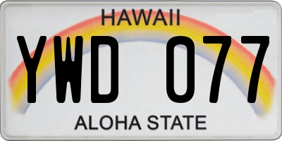 HI license plate YWD077