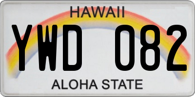 HI license plate YWD082