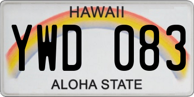 HI license plate YWD083