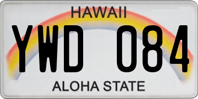 HI license plate YWD084