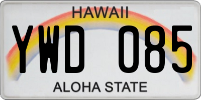 HI license plate YWD085