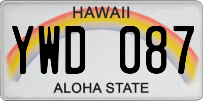 HI license plate YWD087