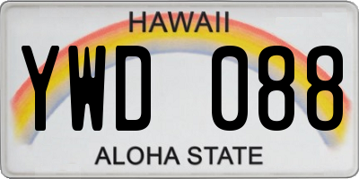 HI license plate YWD088