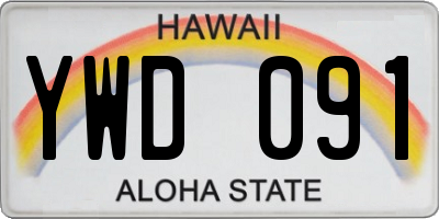 HI license plate YWD091
