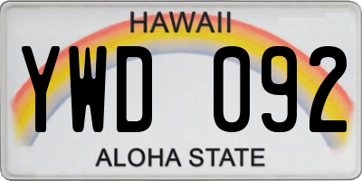 HI license plate YWD092