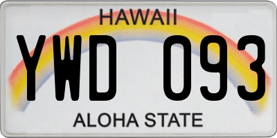 HI license plate YWD093