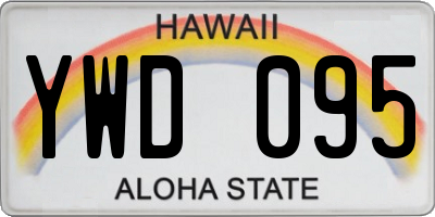 HI license plate YWD095