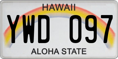 HI license plate YWD097