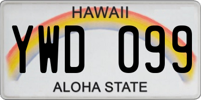 HI license plate YWD099