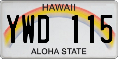 HI license plate YWD115