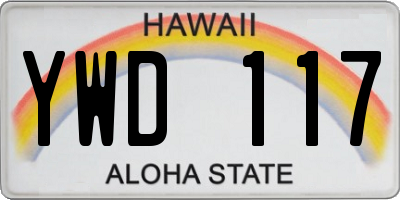 HI license plate YWD117