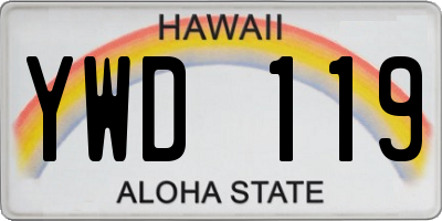 HI license plate YWD119