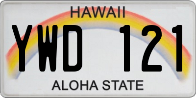 HI license plate YWD121