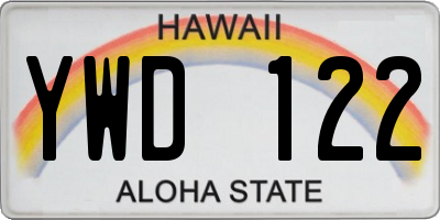 HI license plate YWD122