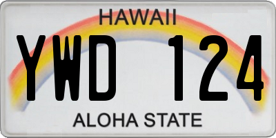 HI license plate YWD124