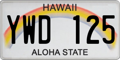 HI license plate YWD125