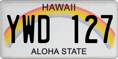 HI license plate YWD127