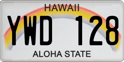 HI license plate YWD128