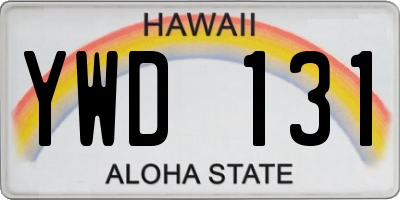 HI license plate YWD131