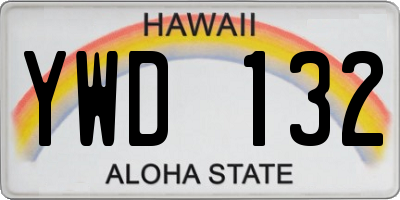 HI license plate YWD132