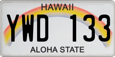 HI license plate YWD133