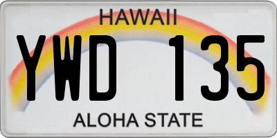 HI license plate YWD135
