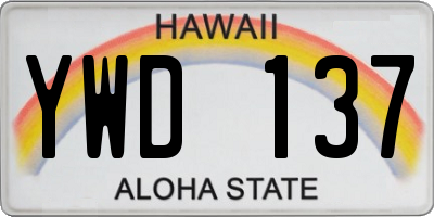 HI license plate YWD137