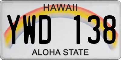 HI license plate YWD138