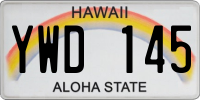 HI license plate YWD145