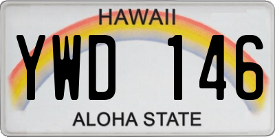 HI license plate YWD146