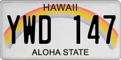 HI license plate YWD147