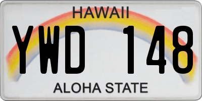 HI license plate YWD148