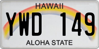 HI license plate YWD149